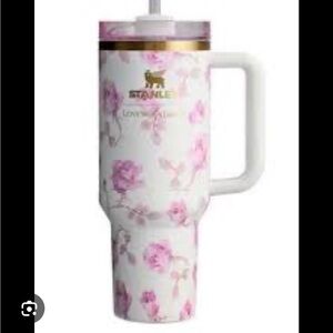 40 oz Love Shack Fancy x Stanley cup in pink rose pattern